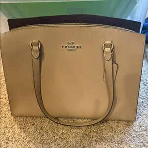 Coach Beige Leather Tote Bag